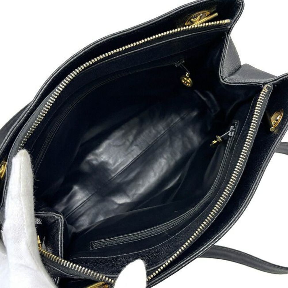 Chanel Chain Shoulder Black Gold Soft Caviar Stitch Ball Leather - Picture 5 of 7